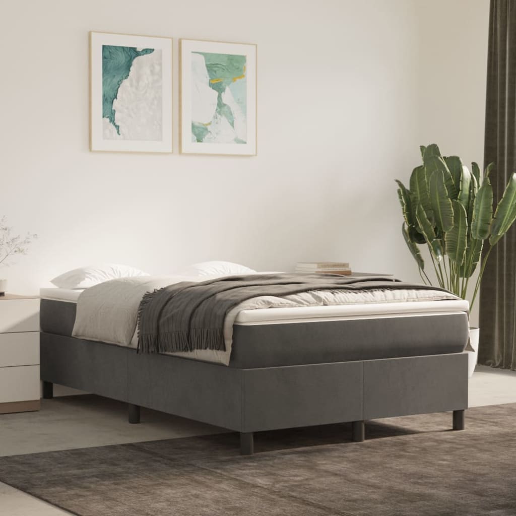 Boxspringbett Mit Matratze Samt Dunkelgrau