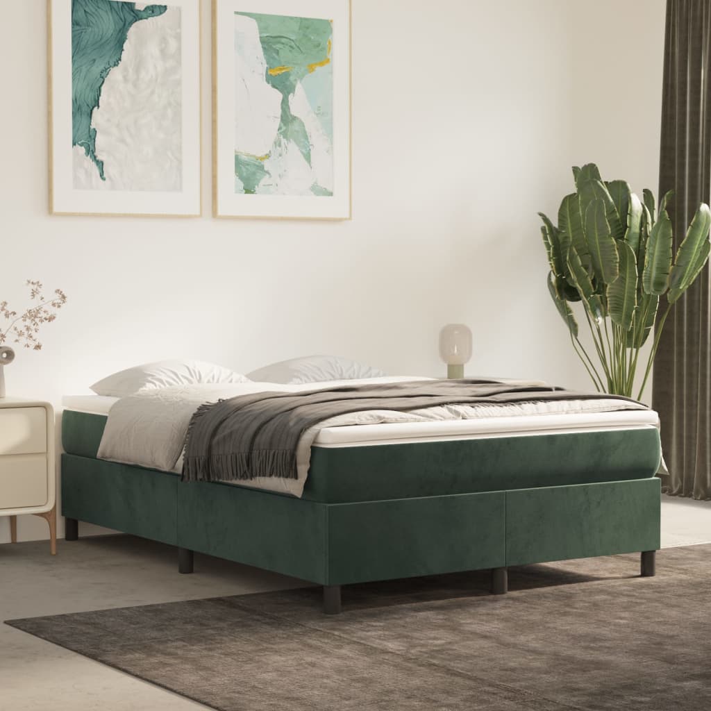 Boxspringbett Mit Matratze Samt Dunkelgrün