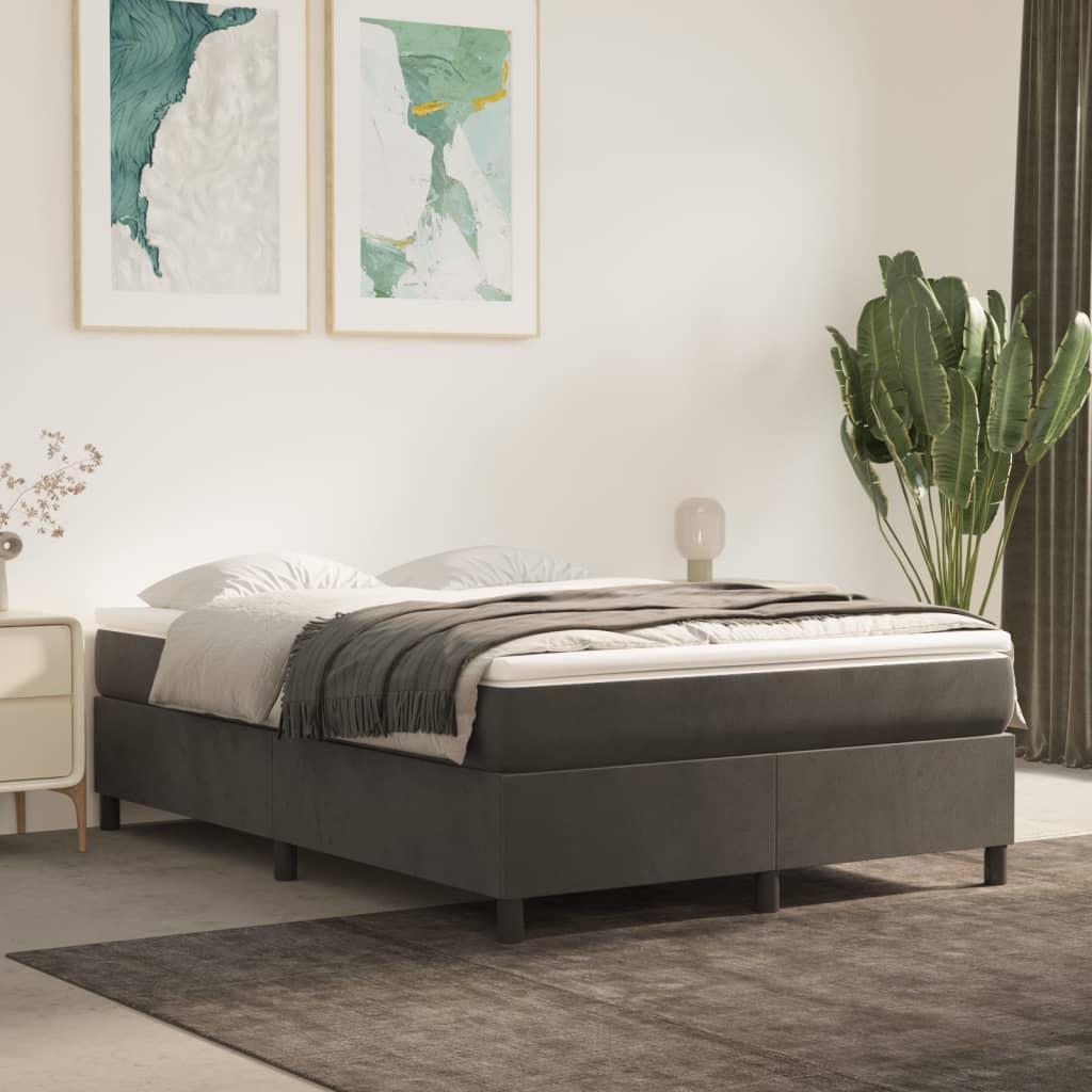 Boxspringbett Mit Matratze Samt Dunkelgrau