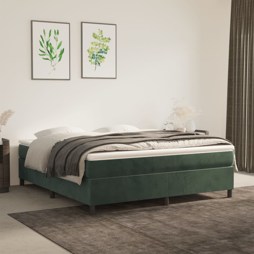 Boxspringbett Mit Matratze Samt Dunkelgrün