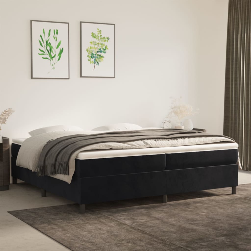 Boxspringbett Mit Matratze Samt Schwarz
