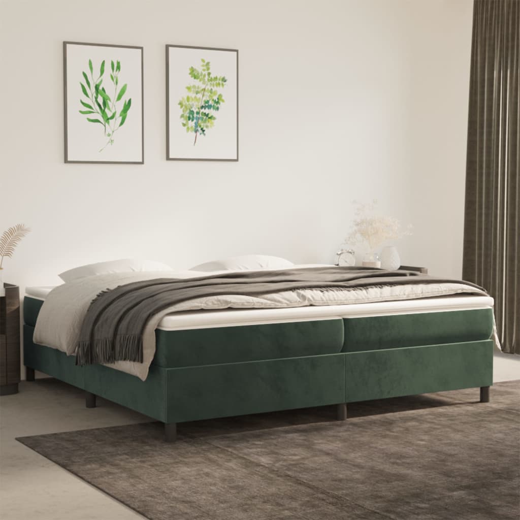 Boxspringbett Mit Matratze Samt Dunkelgrün