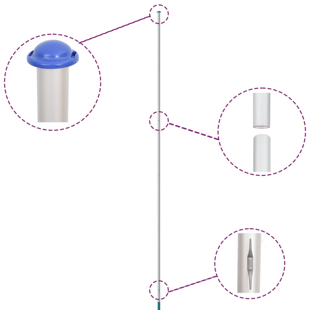 Flagge S Mit Mast 6,23 M Aluminium