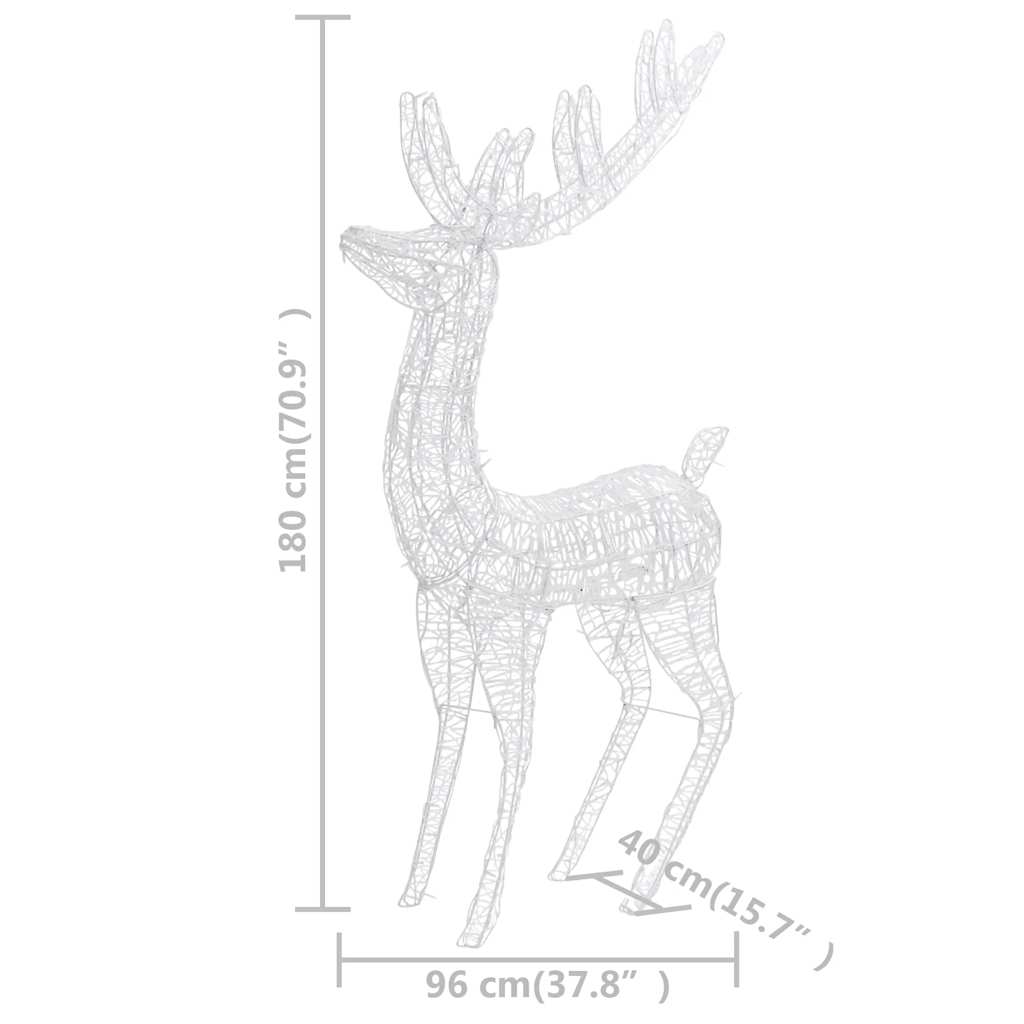 Xxl Rentiere Weihnachtsdekoration Acryl 250 Led 2 Stk. 180 Cm Warmweiß