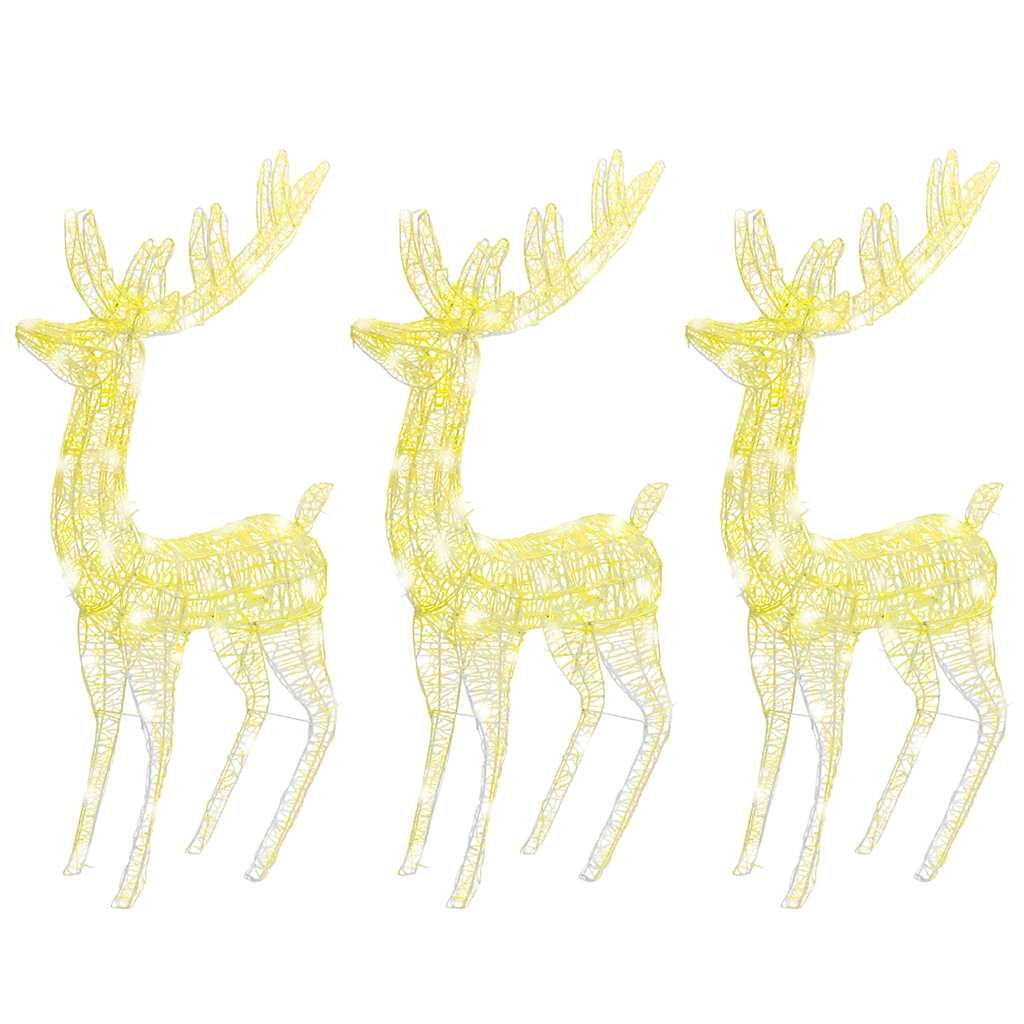 Xxl Rentiere Weihnachtsdekoration Acryl 250 Led 3 Stk. 180 Cm Warmweiß