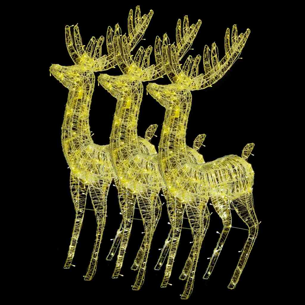 Xxl Rentiere Weihnachtsdekoration Acryl 250 Led 3 Stk. 180 Cm Warmweiß