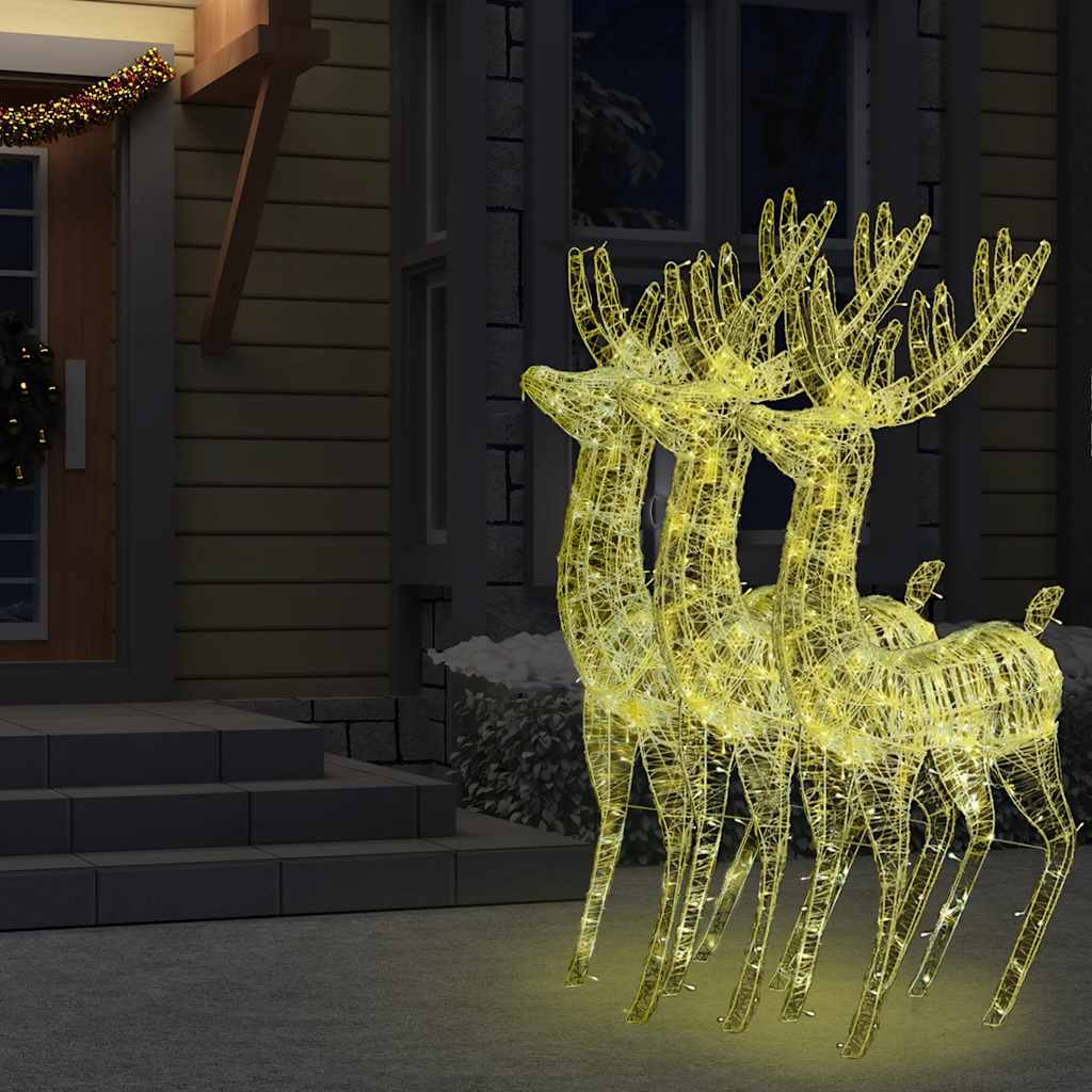 Xxl Rentiere Weihnachtsdekoration Acryl 250 Led 3 Stk. 180 Cm Warmweiß