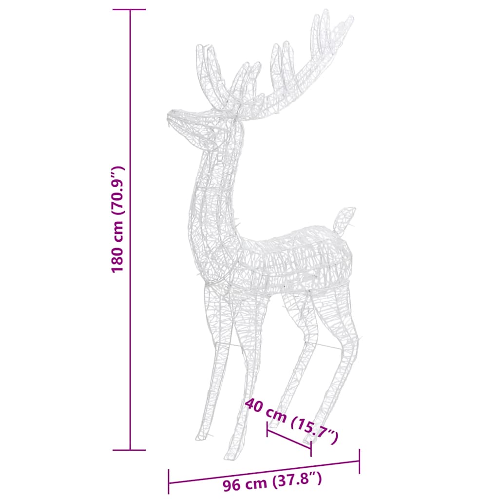 Xxl Rentiere Weihnachtsdekoration Acryl 250 Led 3 Stk. 180 Cm Warmweiß