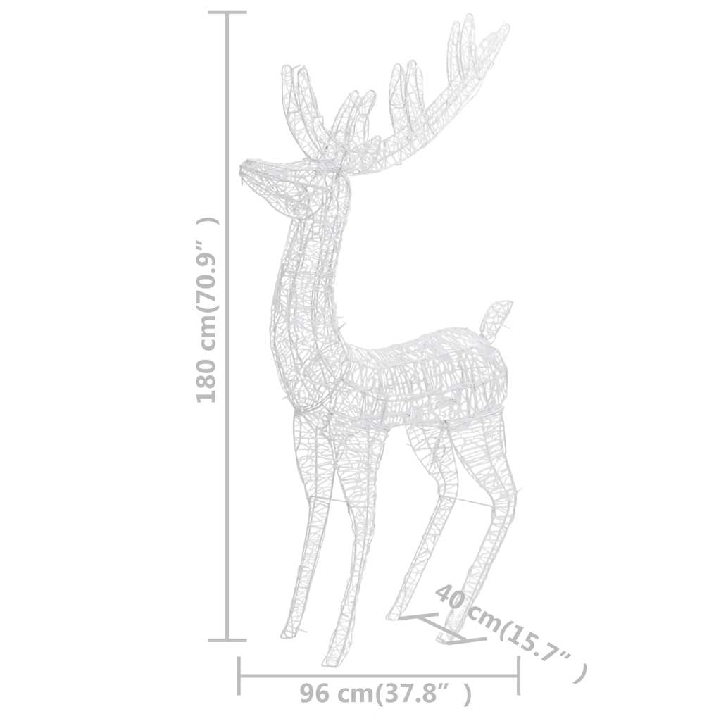 Xxl Rentiere Weihnachtsdekoration Acryl 250 Led 2 Stk. 180 Cm Kaltweiß