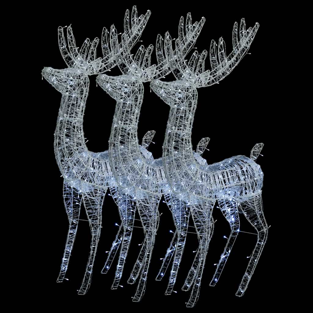 Xxl Rentiere Weihnachtsdekoration Acryl 250 Led 3 Stk. 180 Cm Kaltweiß