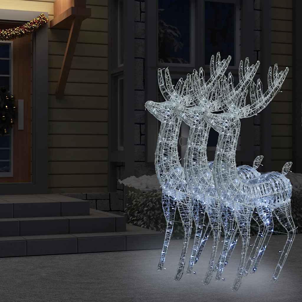 Xxl Rentiere Weihnachtsdekoration Acryl 250 Led 3 Stk. 180 Cm Kaltweiß