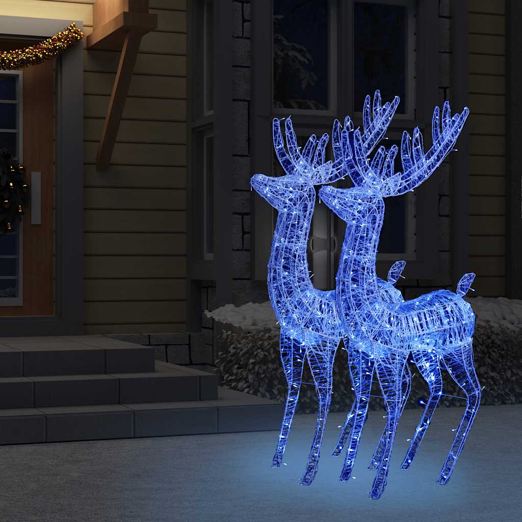 Xxl Rentiere Weihnachtsdekoration Acryl 250 Led 2 Stk. 180 Cm Blau