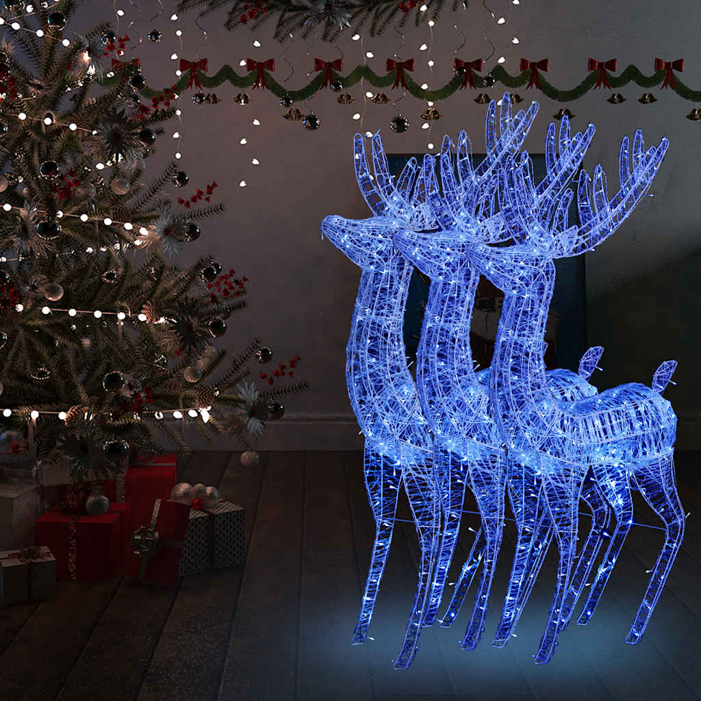 Xxl Rentiere Weihnachtsdekoration Acryl 250 Led 2 Stk. 180 Cm Blau