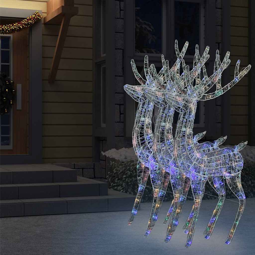 Xxl Rentiere Weihnachtsdekoration Acryl 250 Led 3 Stk. 180 Cm Mehrfarbig