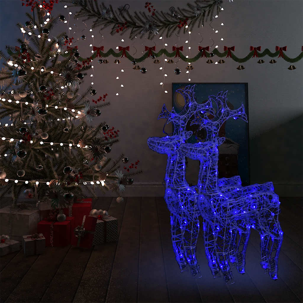 Xxl Rentiere Weihnachtsdekoration Acryl 250 Led 2 Stk. 180 Cm Blau