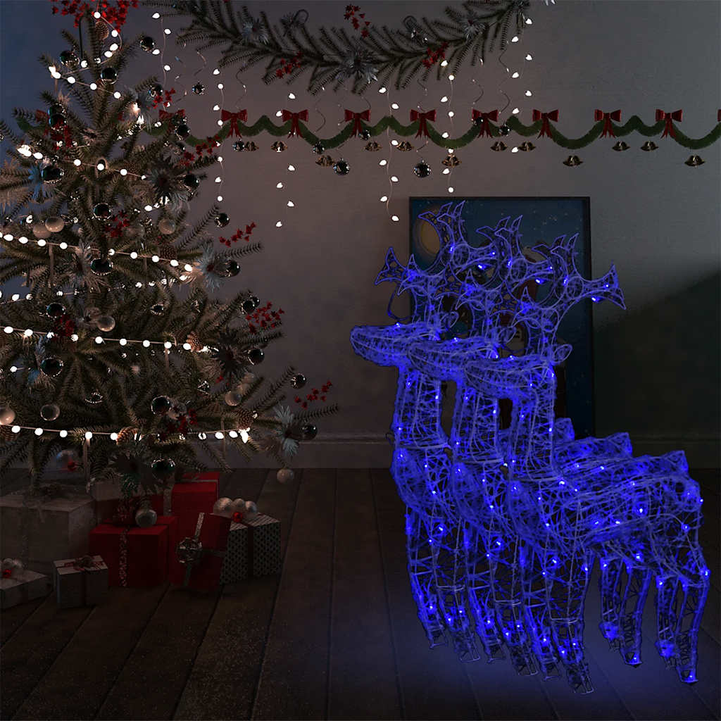 Xxl Rentiere Weihnachtsdekoration Acryl 250 Led 2 Stk. 180 Cm Blau