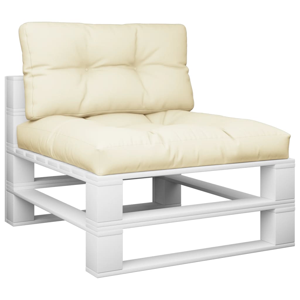 Palettenkissen 2-Tlg. Stoff Creme