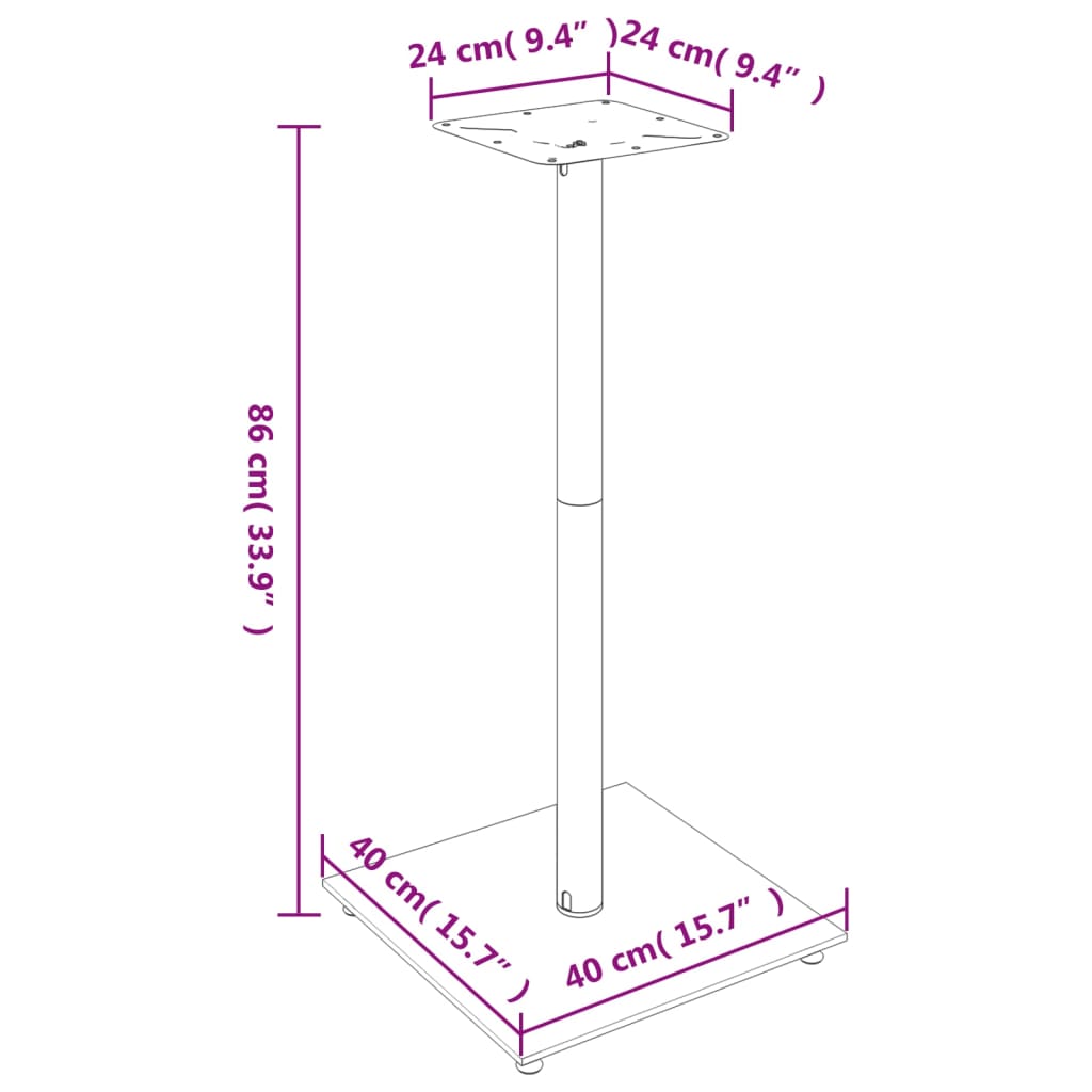 Lautsprecher-Ständer 2 Stk. Hartglas 1 Säule