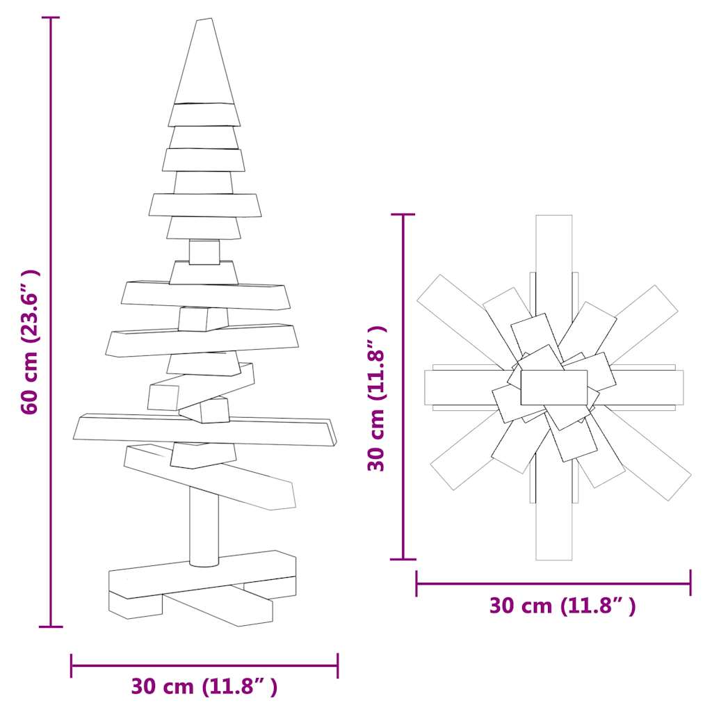 Weihnachtsbaum Holz Zum Schmücken Massivholz Kiefer Natur (Unbehandelt)