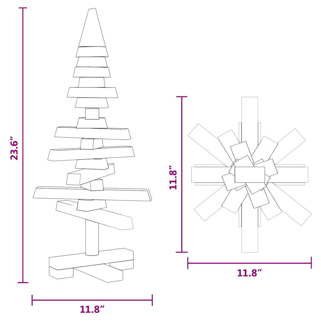 Weihnachtsbaum Holz Zum Schmücken Massivholz Kiefer Natur (Unbehandelt)