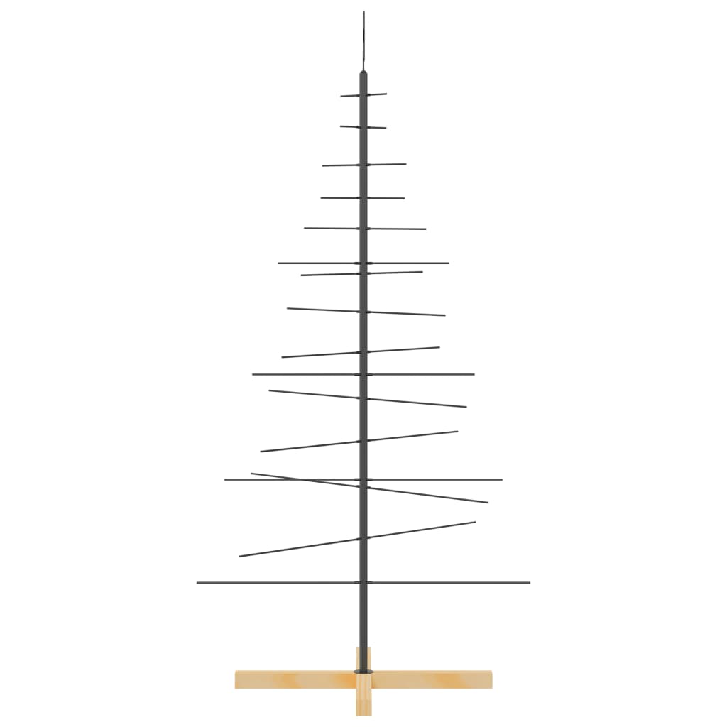 Weihnachtsbaum Metall Mit Holzständer Schwarz Schwarz