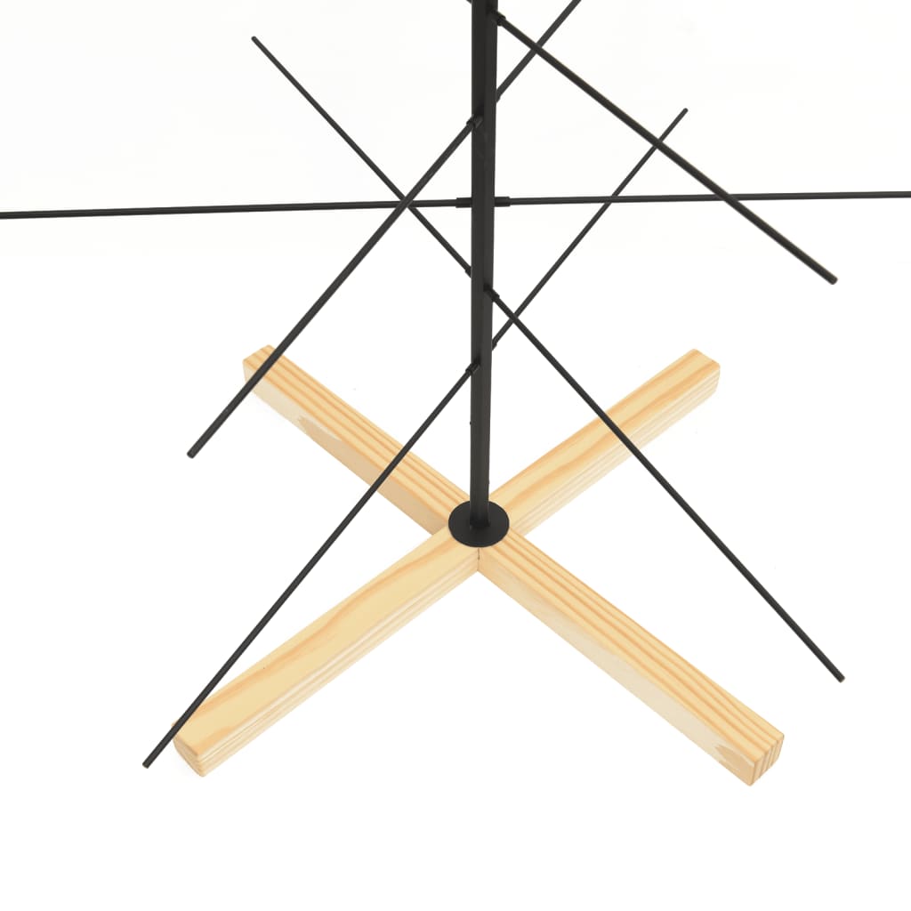 Weihnachtsbaum Metall Mit Holzständer Schwarz Schwarz
