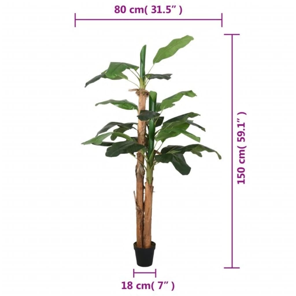 Bananenbaum Künstlich 18 Blätter Grün