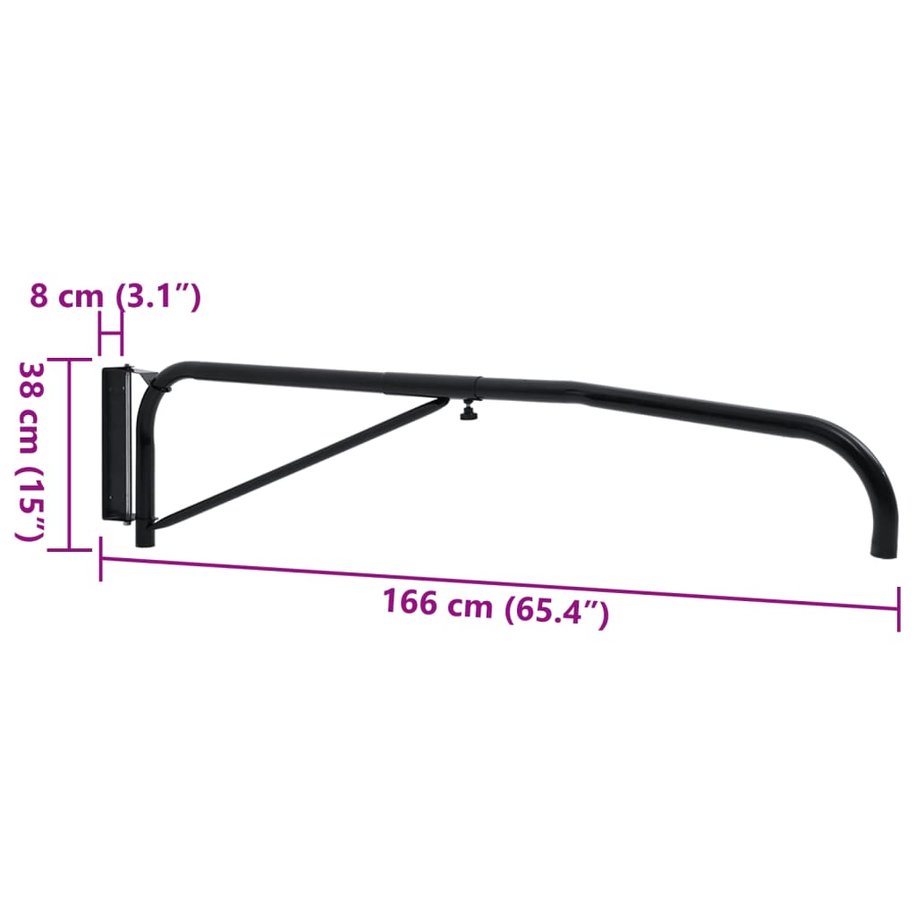 Schlauchhalter Wandmontage Schwarz Stahl