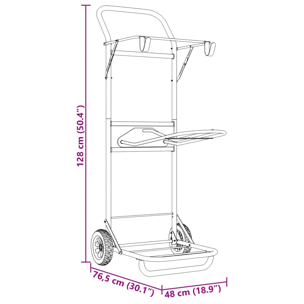 Sattelwagen Klappbar Schwarz Stahl