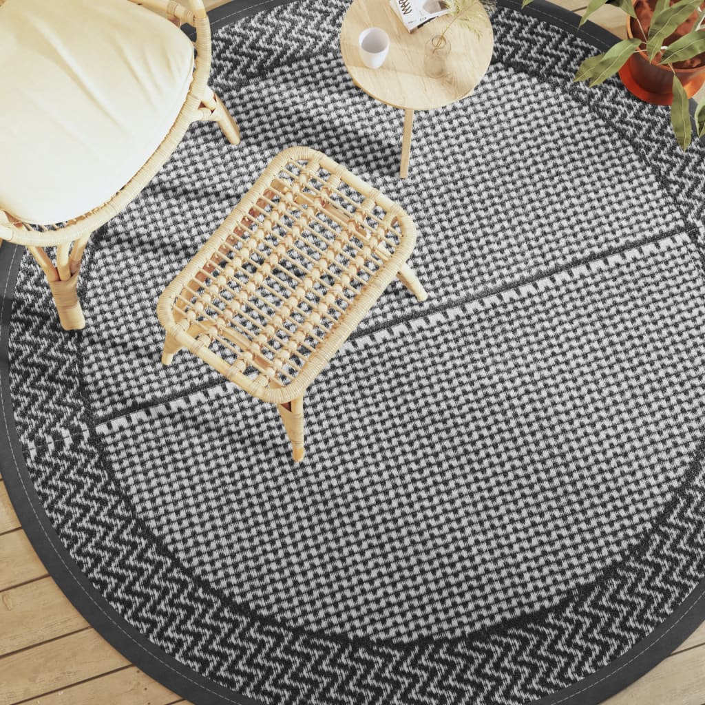 Outdoor-Teppich Grau Pp Schwarz Und Grau