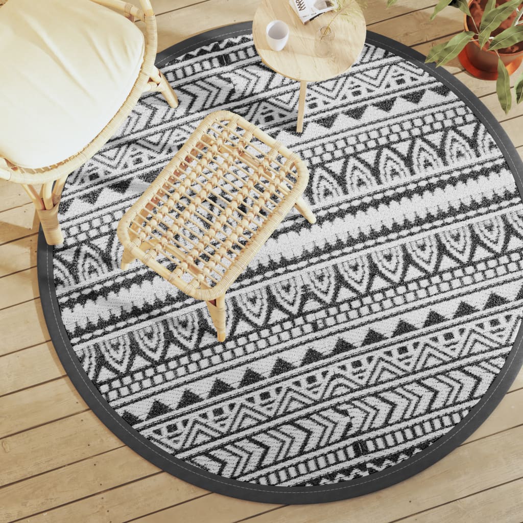 Outdoor-Teppich Arakil Schwarz Pp Schwarz Und Weiß