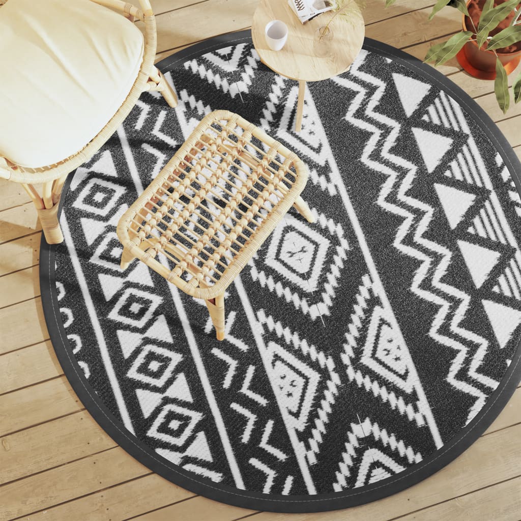 Outdoor-Teppich Arakil Schwarz Pp Schwarzes Muster