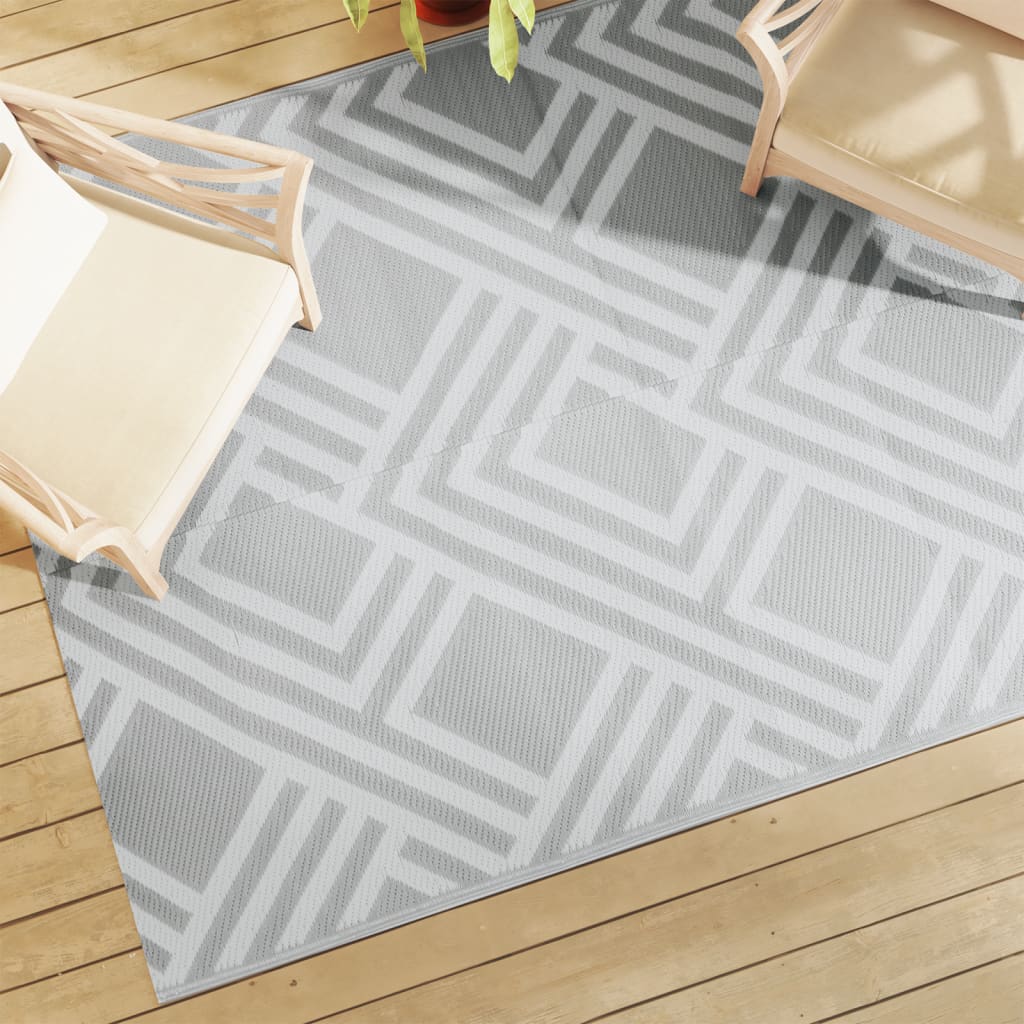 Outdoor-Teppich Arakil Grau Ø120 Cm Pp Streifen Grau