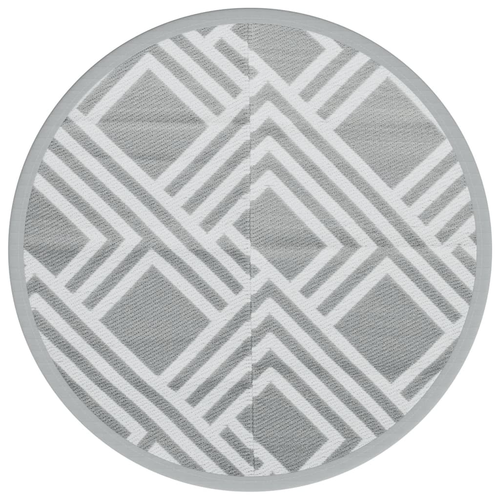Outdoor-Teppich Arakil Grau Ø120 Cm Pp Streifen Grau