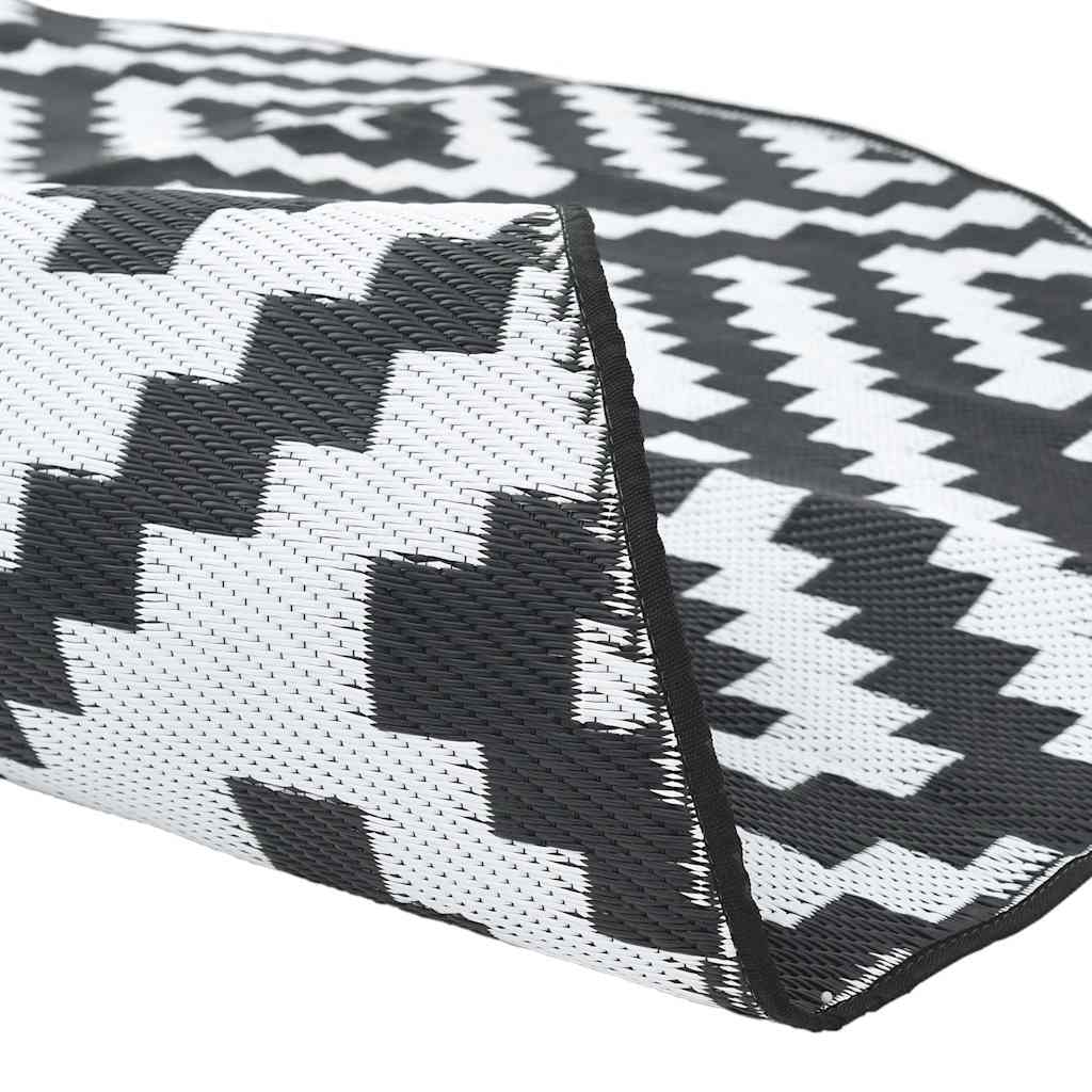 Outdoor-Teppich Arakil Weiß Und Schwarz Ø200 Cm Pp Quadratisches Design