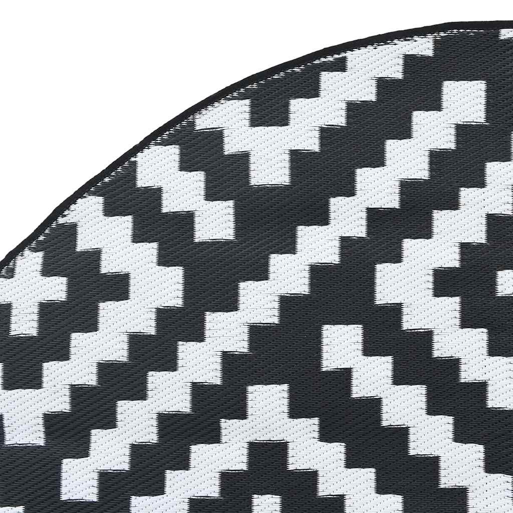 Outdoor-Teppich Arakil Weiß Und Schwarz Ø200 Cm Pp Quadratisches Design