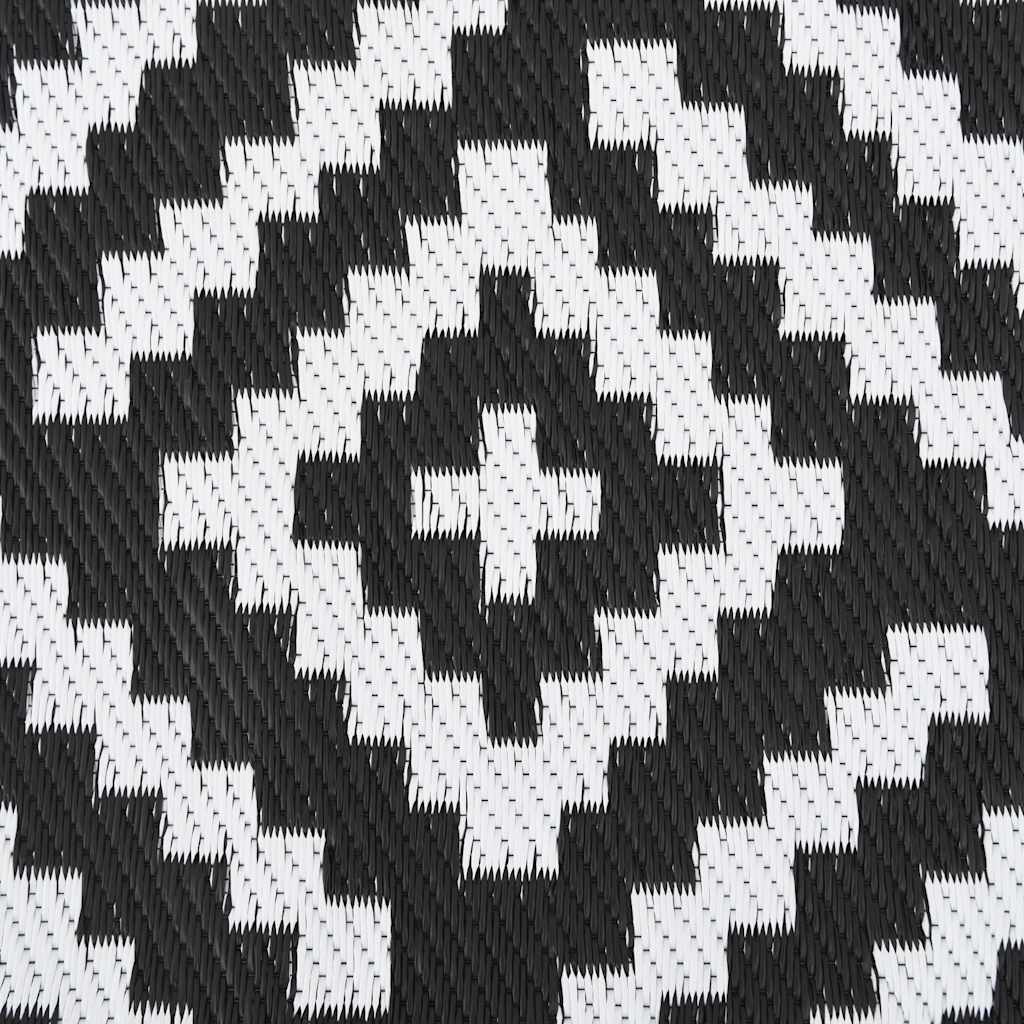 Outdoor-Teppich Arakil Weiß Und Schwarz Ø200 Cm Pp Quadratisches Design