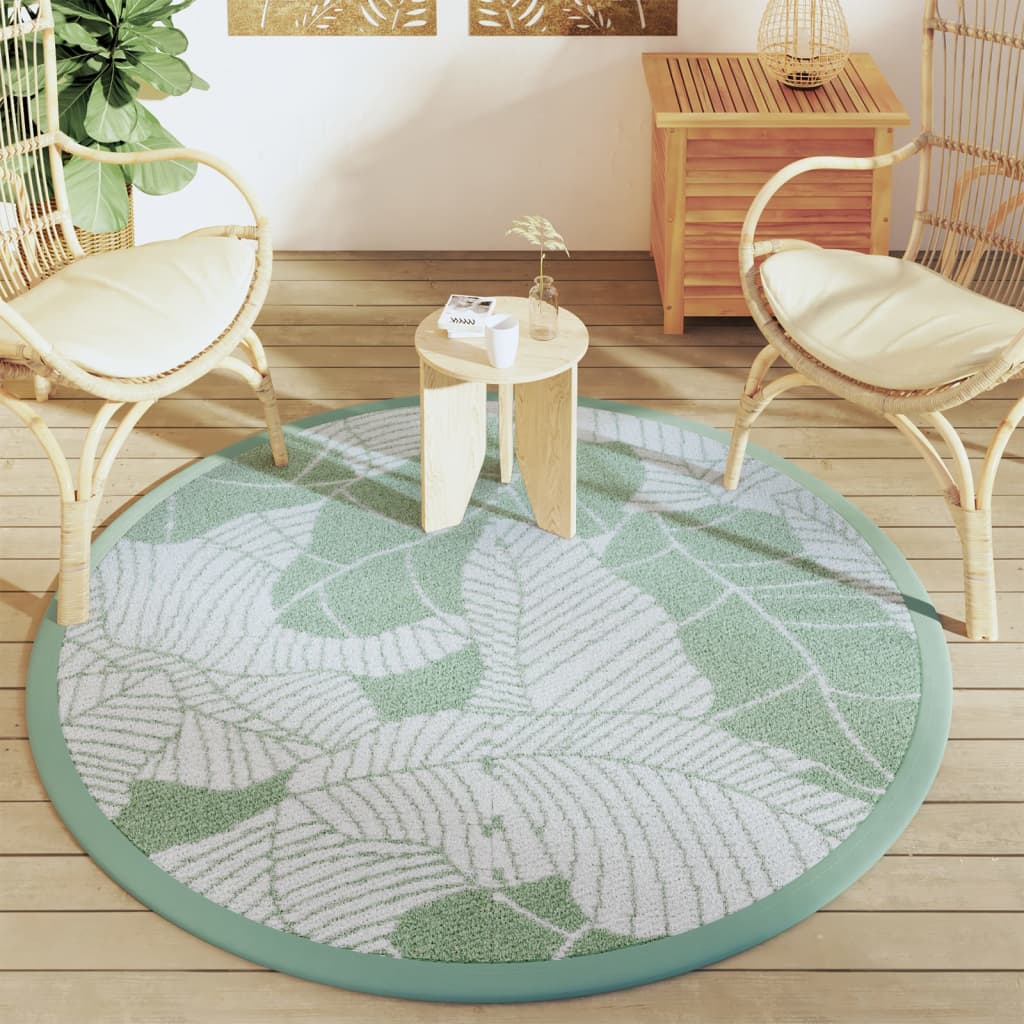 Outdoor-Teppich Arakil Grün Ø160 Cm Pp Blatt