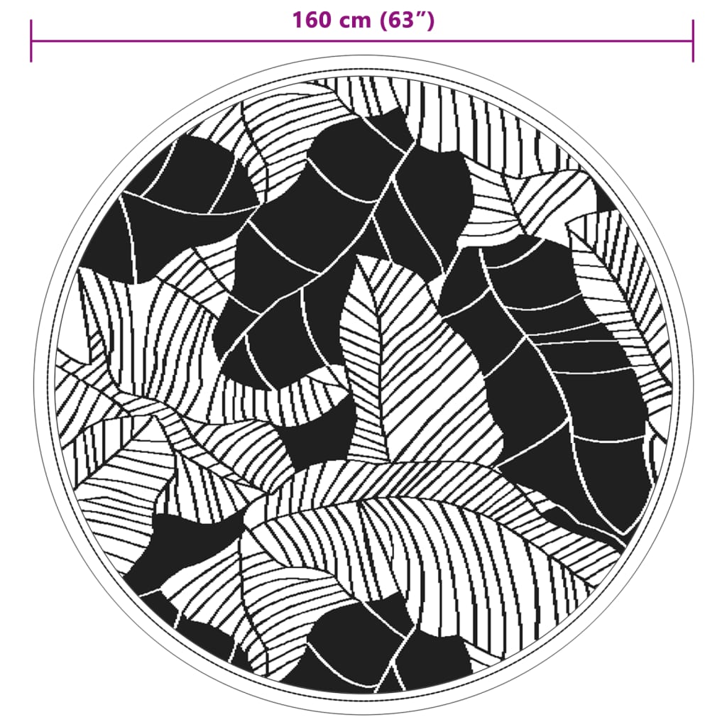 Outdoor-Teppich Arakil Grün Ø160 Cm Pp Blatt