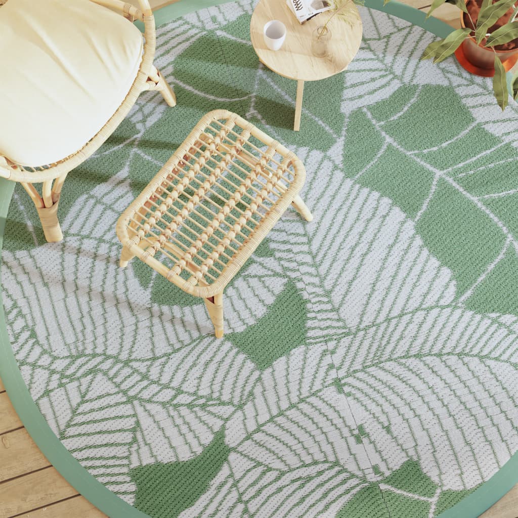 Outdoor-Teppich Arakil Grün Ø160 Cm Pp Blatt