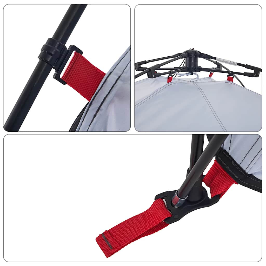 Kuppel-Campingzelt 3 Personen Weiß Verdunkelt Quick Release