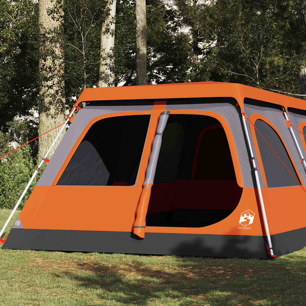 Kuppel-Campingzelt 4 Personen Quick Release Grau Und Orange