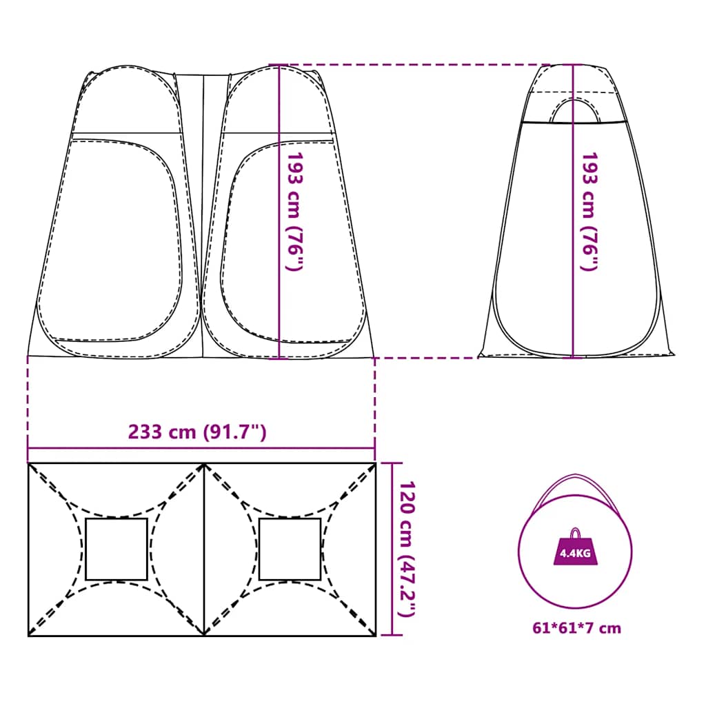 Sichtschutzzelt Pop-Up Wasserdicht Grün