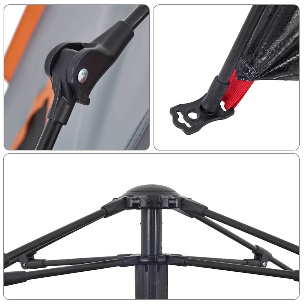 Kuppel-Campingzelt 5 Personen Quick Release Grau Und Orange