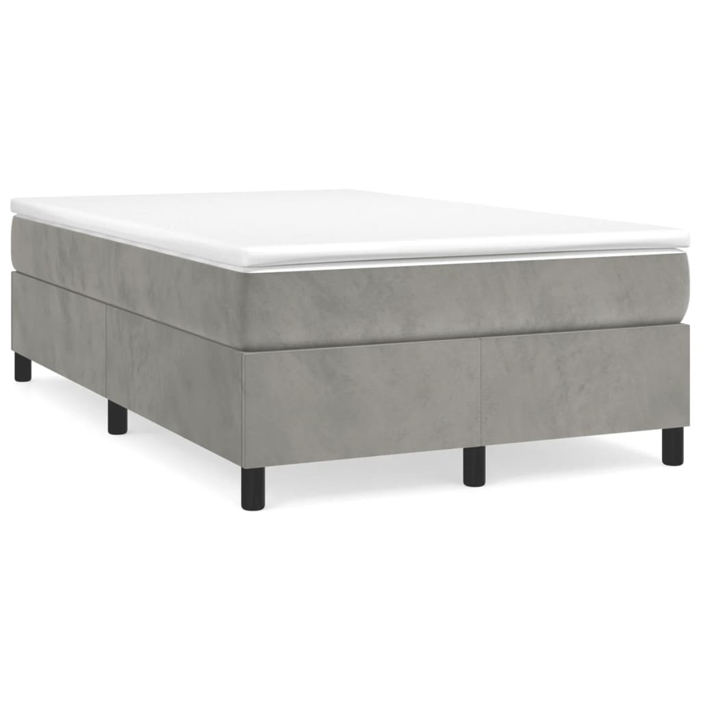 Boxspringbett Mit Matratze Samt Hellgrau