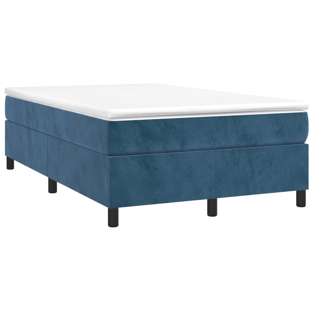 Boxspringbett Mit Matratze Dunkel Samt Blau
