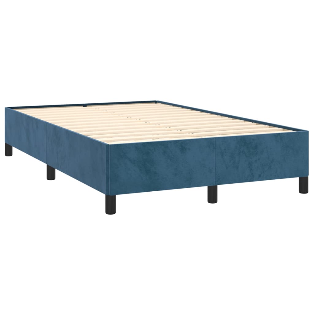 Boxspringbett Mit Matratze Dunkel Samt Blau