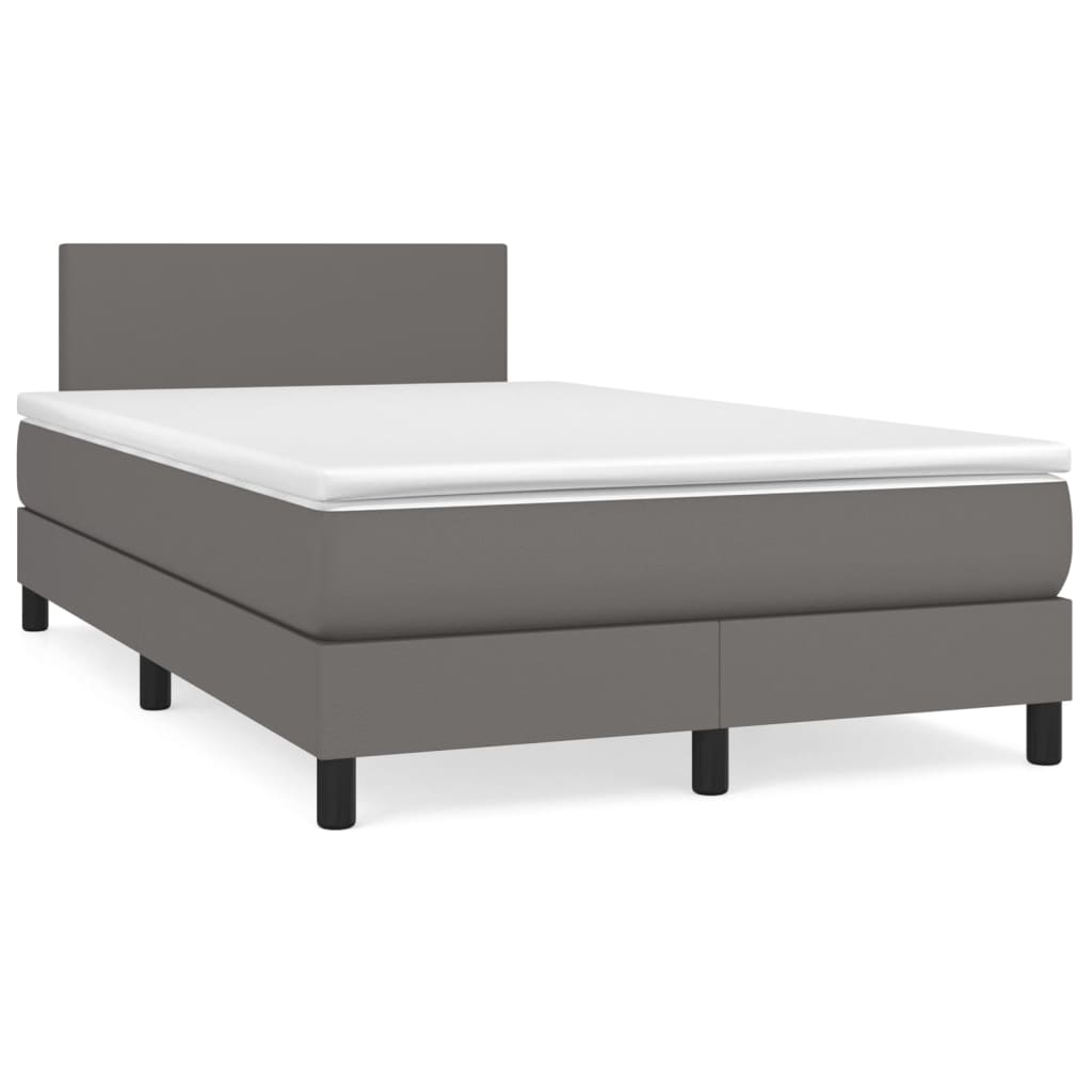 Boxspringbett Mit Matratze Kunstleder Grau