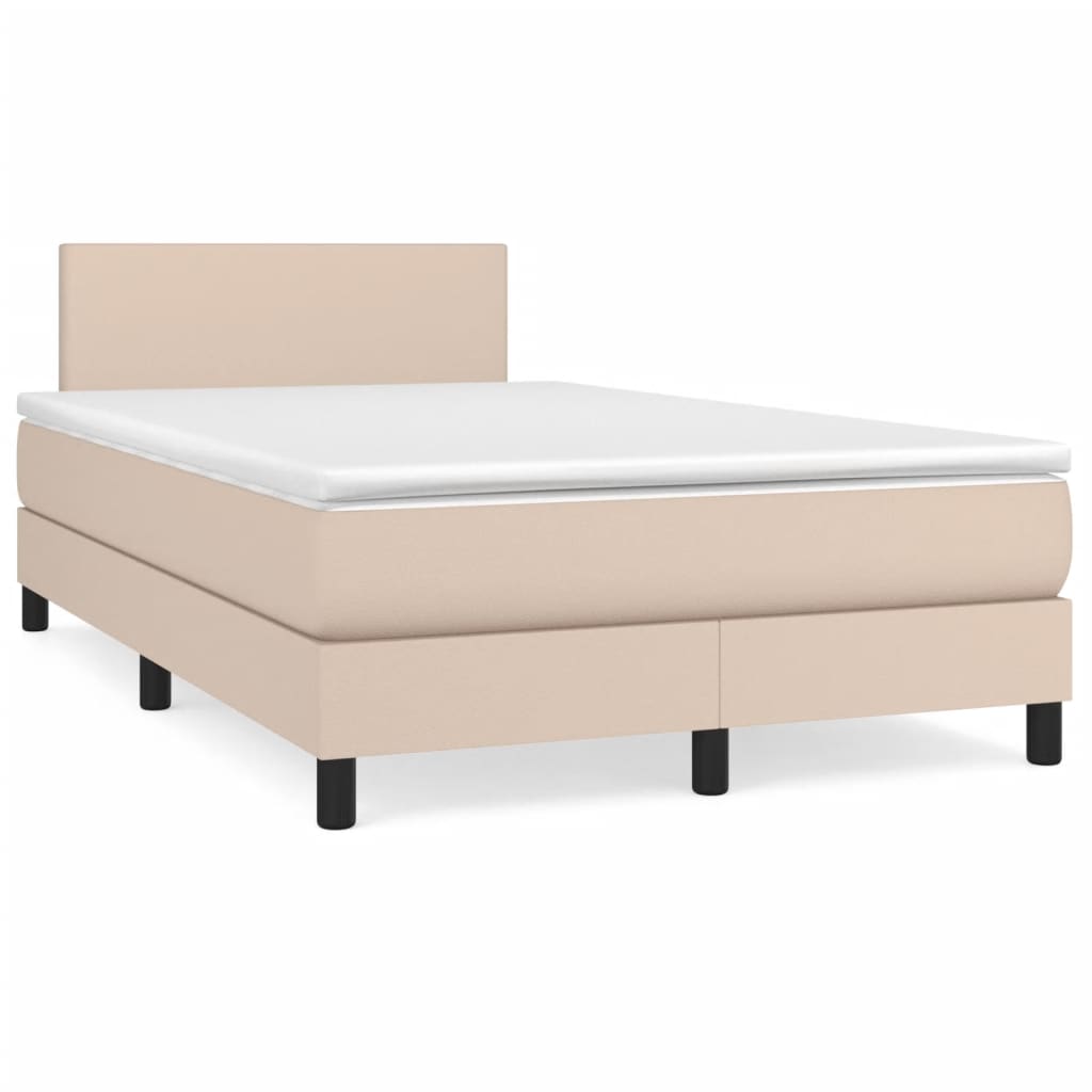 Boxspringbett Mit Matratze -Braun 90X200Cm Kunstleder Cappuccino
