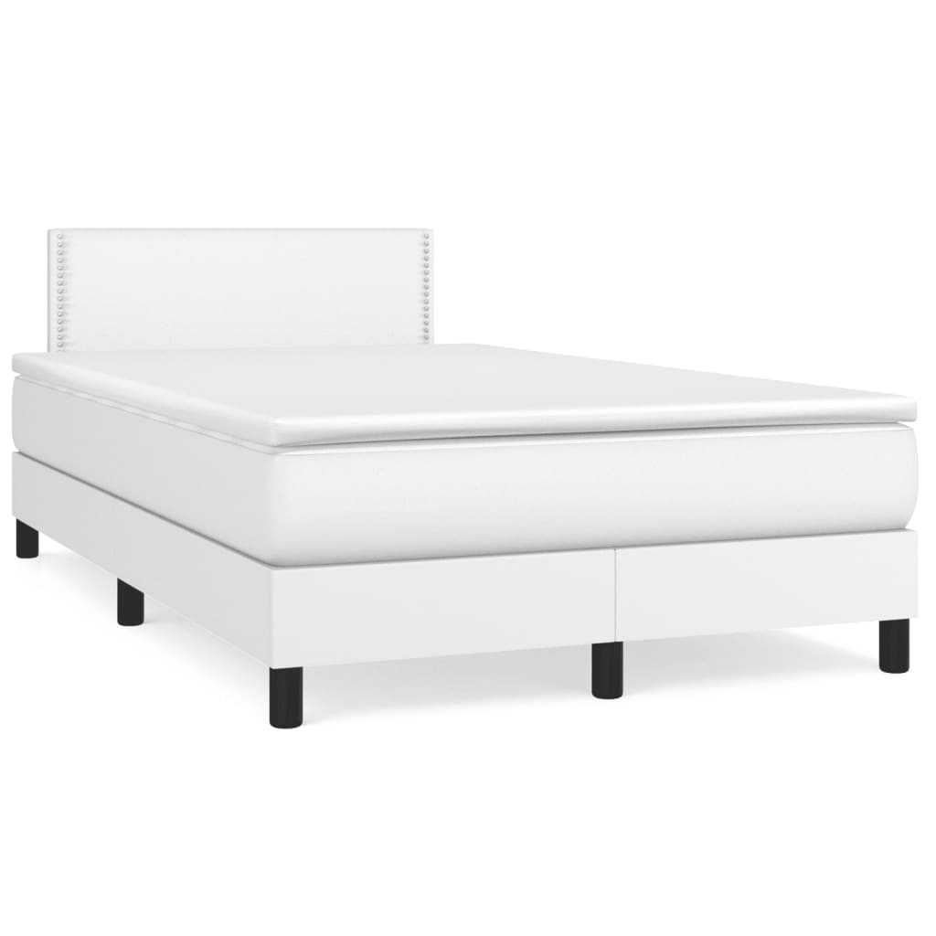 Boxspringbett Mit Matratze Kunstleder Weiß